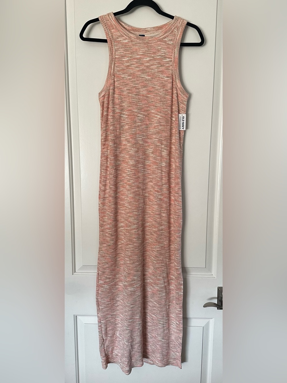 Old Navy Coral Melange Ribbed Maxi Dress